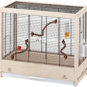 Ferplast Giulietta 4 Bird Wooden Cage, 57 x 30 x 50 cm, Black