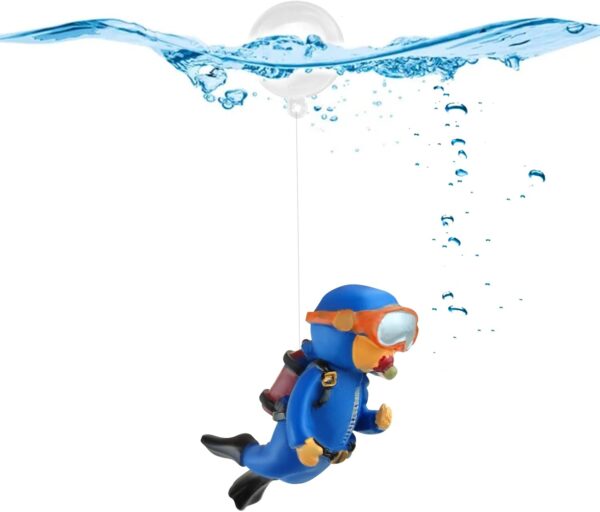 FuninCrea Mini Aquarium Decorations, Lovely Diver Resin Fish Tank Decorations Floating Diver Landscape Ornament for Home Office Aquarium Accessories (Style-A)