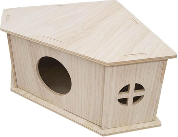 Gomice Hamster Habitat Hut - Small Animal Habitat | Hamster House, Wooden Playground Hide Hut, Hamster Habitat Cage Natural Wooden Pet Supplies for Gerbils, Rabbits, Guinea Pigs