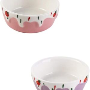 Hamster Bowl 2PCS Ceramic Feeding Bowls Food Dish Small Animals Anti-Turning Food Water Bowl for Rabbit Guinea Pig Hedgehog Squirrel Pet Supplies