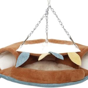 Hamster Warm Nest Hanging Hammock House Winter Pet Supplies Cage Shed Tent Plush Hideaway Bed For Small Animal Hamster Tunnels For Syrian Hamsters