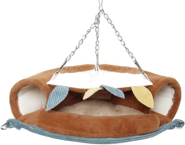 Hamster Warm Nest Hanging Hammock House Winter Pet Supplies Cage Shed Tent Plush Hideaway Bed For Small Animal Hamster Tunnels For Syrian Hamsters