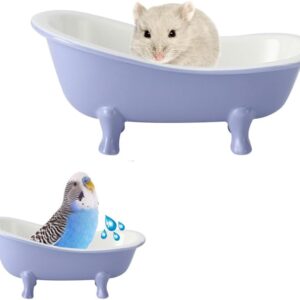 HanryDong Hamster Bed, Small Animal Sand Bath Container, Bird Bathtub, Ice Accessories Cage Toys, Ceramic Relax Habitat House, Sleep Pad Nest for Hamster, Food Bowl for Guinea Pigs/Squirrel/Chinchilla