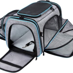 Howsehold Expandable Pet Carrier for Cat, Kittens, Puppy extendable cat carrier - Travel Friendly with fleece bed