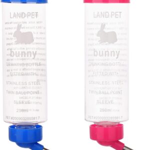 Lezevn 2 Pieces Hamster Water Bottle Hamsters Water Dispenser No Grip Hanging Water Dispenser Small Animal Automatic Water Feeder