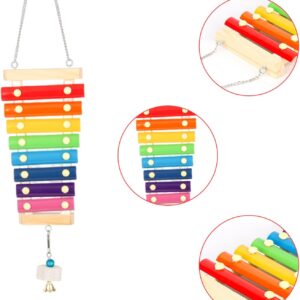 MEISH Chicken Xylophone Toy Suspensible Wood Musical Toy Bird Chewing Toys Bird Cage Pecking Toy Accessories for Chicken Bird