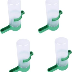 NA 4Pcs Bird Water Bottles Automatic Bird Food Water Dispensers Hanging Bird Waterers Plastic Bird Drinker Containers for Parrot Cage Accessories