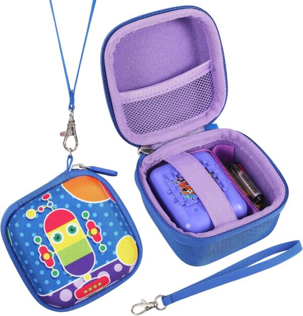 OUKNAK Carrying Case for Bitzee Interactive Toy Digital Pet and Case, Hard Travel Protective Storage Holder for Bitzee Virtual Electronic Pets Accessories (Blue Pattern)