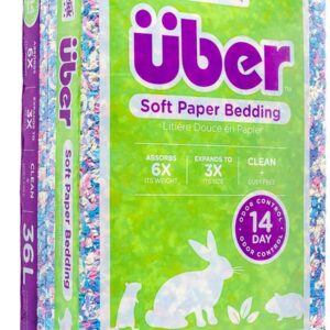 PETSPICK Uber Soft Paper Pet Bedding for Small Animals, Confetti, 36L