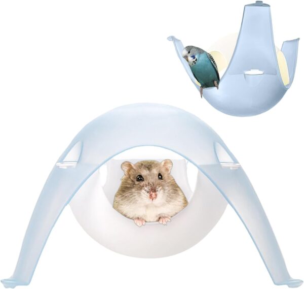 Pawsayes Hamster Bird Parrot Space Capsule Hideout House Bed Hangable Standing Stand Hide Nest Hut Hammock Cage Accessories for Hamster Parrot Bird