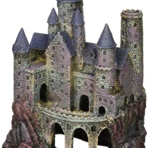 Penn-Plax Age-of-Magic Wizard’s Castle Aquarium Decoration – Safe for Freshwater and Saltwater Fish Tanks – Large,10"