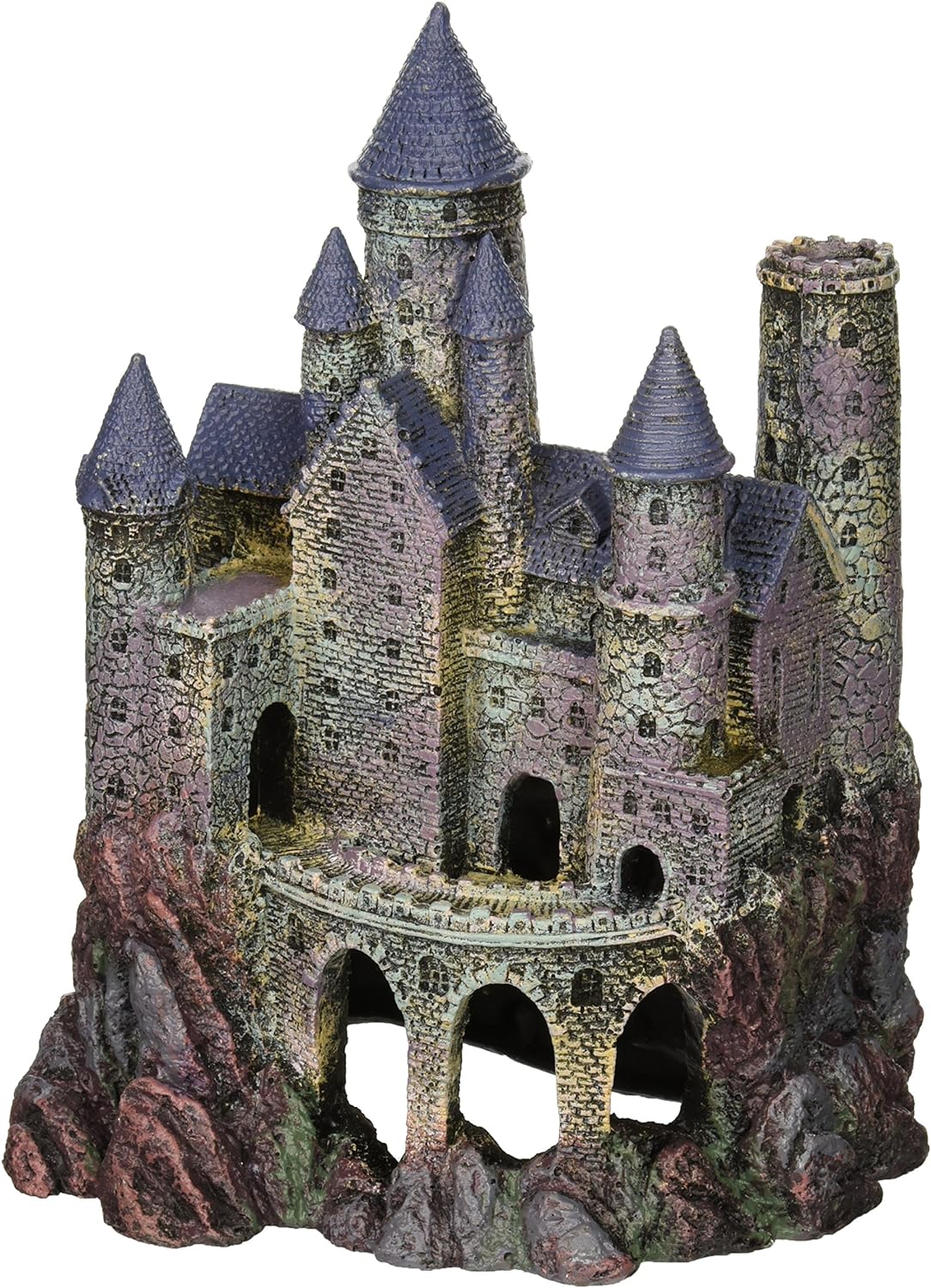 Penn-Plax Age-of-Magic Wizard’s Castle Aquarium Decoration – Safe for Freshwater and Saltwater Fish Tanks – Large,10"