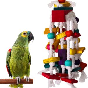 RANYPET Bird Chewing Toy - Parrot Cage Bite Toys Wooden Block Bird Parrot Toys for Small and Medium Parrots and Birds