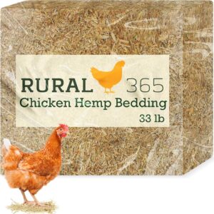 Rural365 Chicken Hemp Bedding - 33lb Industrial Hemp Bale for Small Animal Bedding and Backyard Chicken Coop Supplies