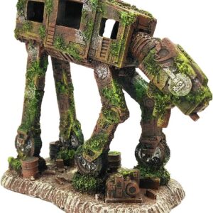 SLOCME Aquarium At-At Imperial Walker All Terrain Armored Transport Decorations - Fish Tank Resin Robot Betta Fish Hide Cave Ornament