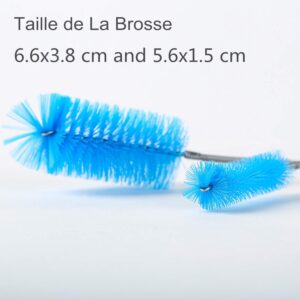 SLSON Aquarium Brush Set, Flexible Double Ended Bristles Hose Pipe Long Tube Cleaner 155cm, with 10pc Different Size Stainless Steel Pipe Cleaning Brush for Fish Tank or Home Kitchen