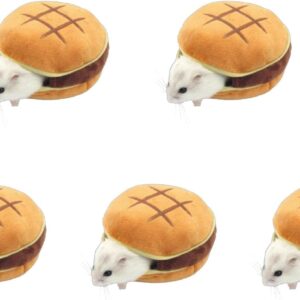 Saiyana Pet Supplies,Hamster Warm Bed House Hamburger Design for Small Animals Cage Accessories for Small Guinea Pigs Junior Chipmunks