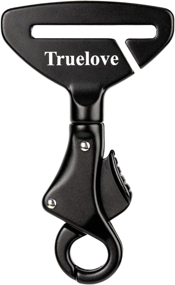 Truelove Car Seat Belt Safety Buckle Lock, Fit Pet Harness Dog or Cat Car Travel Portable Lightweight (Black, Unisize)