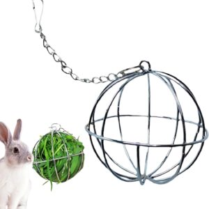 Uhngw Bunny Hay Feeder Ball | Stainless Steel Bunny Grass Sphere Play Chew Toy | Hay Dispenser for Bunny Hamster Chinchilla Small Animals, Pet Supplies