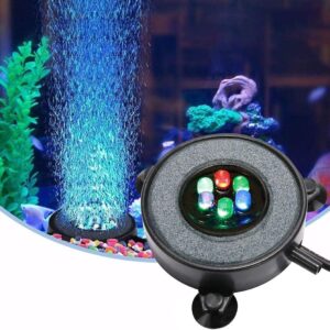 Unictop LED Aquarium Fish Tank Air Stone Light,Multi-Colored Bubble Disk for Fish