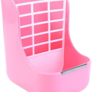 Vctitil 2 in 1 Rabbit Feeding Bowl Pet Feeding Rack,Pets Feeding Rabbit Feeding Bowl Cage Accessories Small Animal Supplies(Pink)