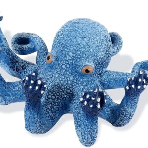 Voyyphixa Octopus Aquarium Decorations Glow Fish Tank Decorations Aquarium Accessories for All Kinds of Fish and Aquatic Pets Resin Decorative Octopus Sculpture Garden Decor Ornaments (Blue Octopus)