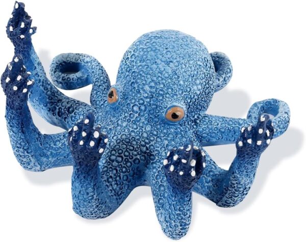 Voyyphixa Octopus Aquarium Decorations Glow Fish Tank Decorations Aquarium Accessories for All Kinds of Fish and Aquatic Pets Resin Decorative Octopus Sculpture Garden Decor Ornaments (Blue Octopus)
