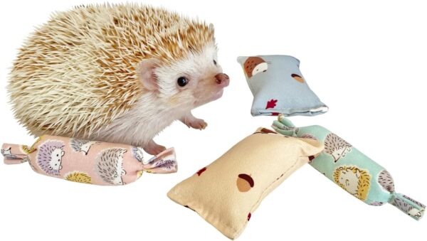 Ymid Select 4 Pcs Hedgehog Mini Pillows Small Animal Toys Habitat Decor Cage Accessories Hedgehog Supplies Photo Props Toy for Ferret,Rabbit,Bird,Parrot,Mouse,Chinchilla, Rat,Gerbil,Dwarf Hamster