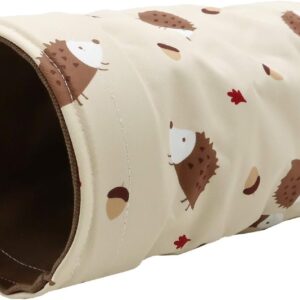 Ymid Select Small Animal Hideout Tunnel Collapsible Pet Play Toy Tunnel Tube for Dwarf Rabbit Hamster Guinea Pig Chinchilla Sugar Glider Hedgehog Supplies (Beige)