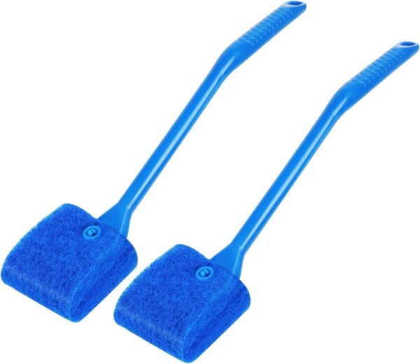flintronic 2PCS Aquarium Fish Tank Cleaning Sponge Brush, Double Sided Fish Tank Aquarium Cleaning Sponge, Reusable Scrubbing Brush, Total 40CM Long Cleaning Brush For Tank