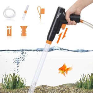 hygger Aquarium Gravel Cleaner, Aquarium Siphon Vacuum Cleaner with Water Hose Controller Clamp, New Quick Water Changer with Air-Pressing Button Fish Tank Sand Cleaner Kit