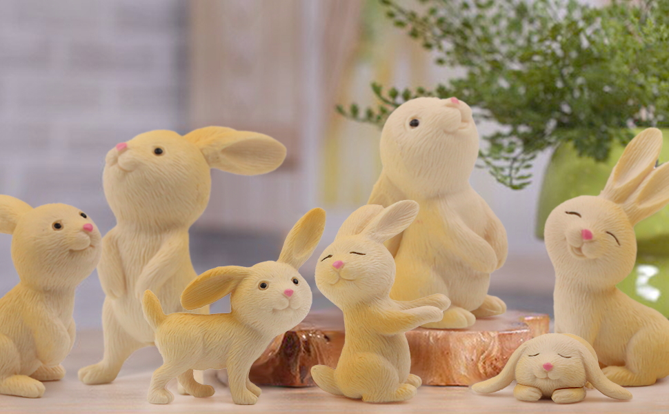 KUKIFUN 7pcs Rabbit Figures toys