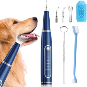 Ni-SHEN Dog Teeth Cleaning Kit, Pet Tooth Cleaner Dental Care Tartar Plaque Remover for Dogs and Cats(Blue)