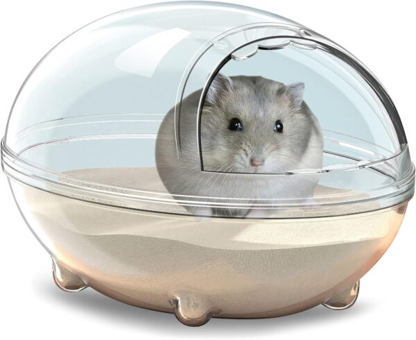 LazySusan Hamster Bathroom,Hamster Bathtub Box,dust Bath for Hamster,Hamster Sand Bath Container,Hamster Bath,Hamster Bathing Bowl,Bathtub Toilet for cage Accessories (L 6.7 * 4.8 * 4.2 inch)