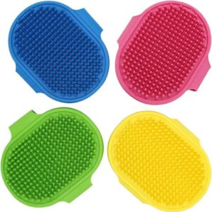 4Pcs Silicone Pet Bath Brush Soft Bristles Dog Grooming Rubber Bath Shower Adjustable Handle Mitt Comb Cleaning Scrubber Brush For Dogs And Cat