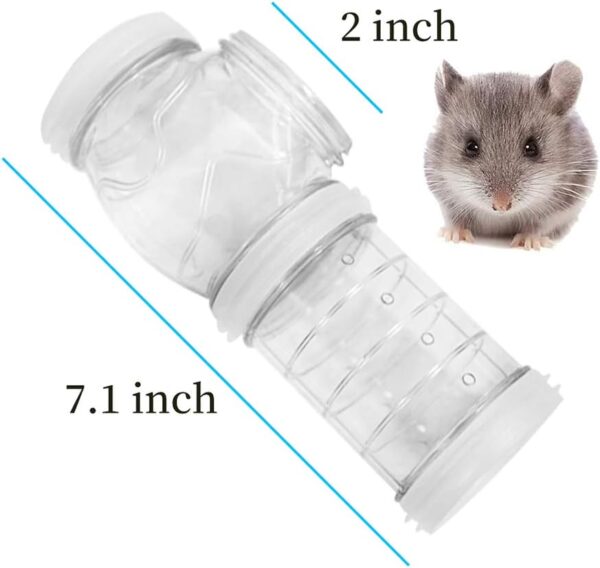 WishLotus Hamster Tubes, Adventure External Pipe Set Transparent MaterialHamster Cage & Accessories Hamster Toys to Expand Space DIY Creative Connection Tunnel Track Rat Toy (White) - Image 2