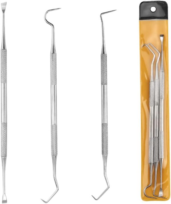 RHXWFDG 3 Pcs Pet Tooth Scaler Cleaning Kit Dog Dental Tooth Scaler Stainless Double Headed Tarter Remover Pet Dental Tools Pet Teeth Cleaning Tools for for Dogs Cats - Image 3