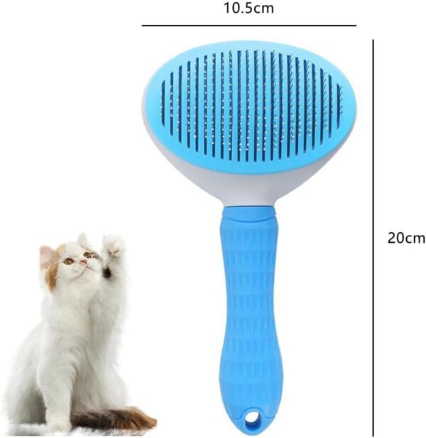Cat brush dog brush, cat and dog pet brush tool with cleaning button, Cat Comb Dog Grooming Brush Pet Brush,pet beauty tool cat and dog shedding tool cat and dog massage cleaning tangle brush - Image 2
