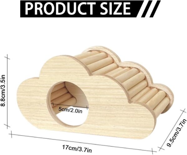 PLUSHCEWT Wooden Hamster Hideout Hamster House,Small Animal Wooden Living House with Climbing Ladder,Hamster House Cage Accessories for Gerbils Syrian Hamsters (B) - Image 2