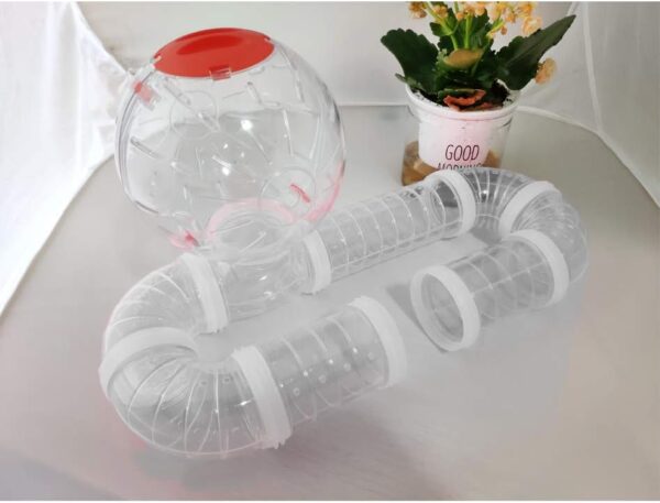 WishLotus Hamster Tubes, Adventure External Pipe Set Transparent MaterialHamster Cage & Accessories Hamster Toys to Expand Space DIY Creative Connection Tunnel Track Rat Toy (White) - Image 5