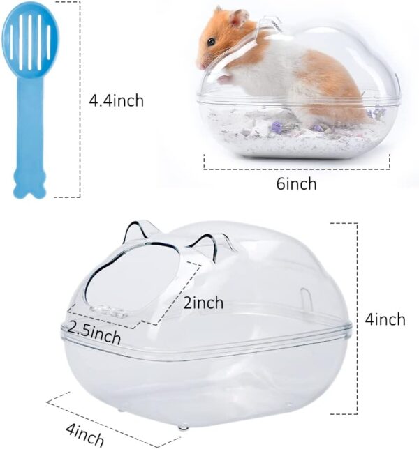 Bebester Hamster Sand Bath Transparent Hamster Bath Scoop Large Set Cage Accessories, Hamster Cagefor Hamsters Mice Lemming Gerbils or Other Small Pets - Image 4