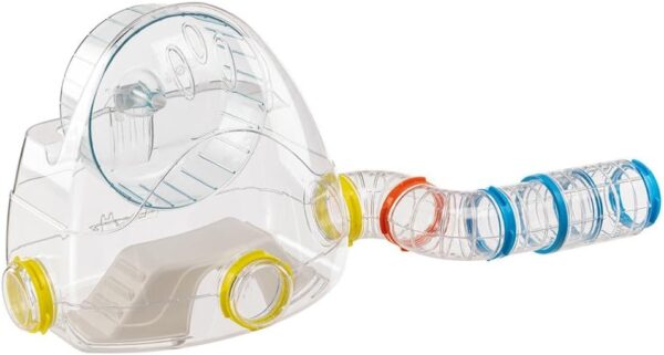 Ferplast Hamster Tube Set, Hamster Cage Accessory, Total 4 pieces, includes Gym with Hamster Wheel, Transparent Hamster Tunnels with Ventilation Holes, and Fittings, KIT GYM Hamster Toys - Image 4