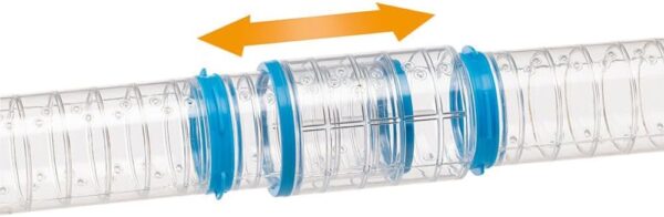 Ferplast Hamster Tube Set, Hamster Cage Accessory, Total 9 pieces, Transparent Hamster Tunnels with Ventilation Holes, Bends and Fittings Included, KIT TUBE CURVE Hamster Toys - Image 5