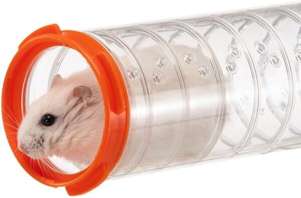 Ferplast Hamster Tube Set, Hamster Cage Accessory, Total 9 pieces, Transparent Hamster Tunnels with Ventilation Holes, Bends and Fittings Included, KIT TUBE CURVE Hamster Toys - Image 6