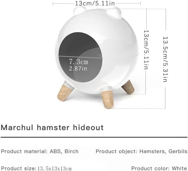 Marchul Hamster Hideout, Hamster House Habitats Decor, Small Pet House for Dwarf Hamster Syrian Hamsters, Gerbils, Dwarf, Mouse (White) - Image 7