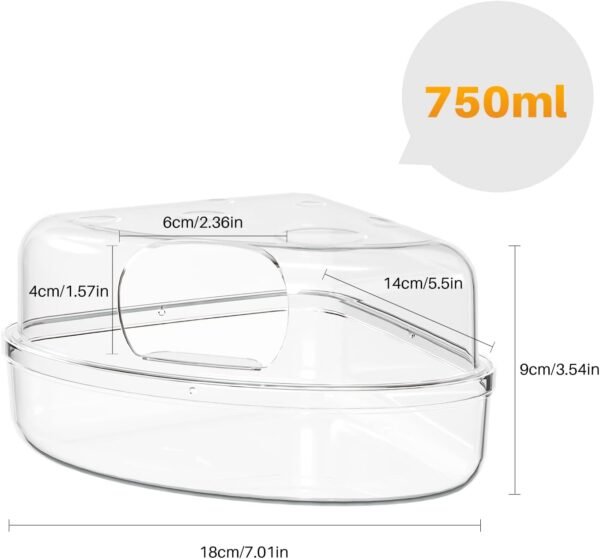 BUCATSTATE Hamster Sand Bath Box - Transparent Critter's Litter Box Sand Bath Shower Room & Digging Container Heighten Version for Guinea Pig Mice Gerbils or Other Small Pets (Small,Yellow) - Image 2