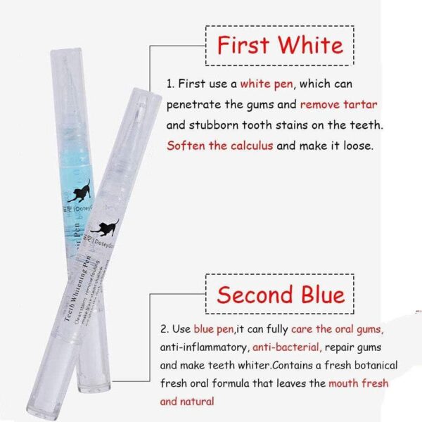 Hmpet Dog Teeth Cleaning Beauty Kit, Pet Teeth Whitening Pen Toothbrush Dental Care Dog Cat Tartar Dental Stone Teeth Cleaning Tools 5Ml Pet Supplies - Image 6
