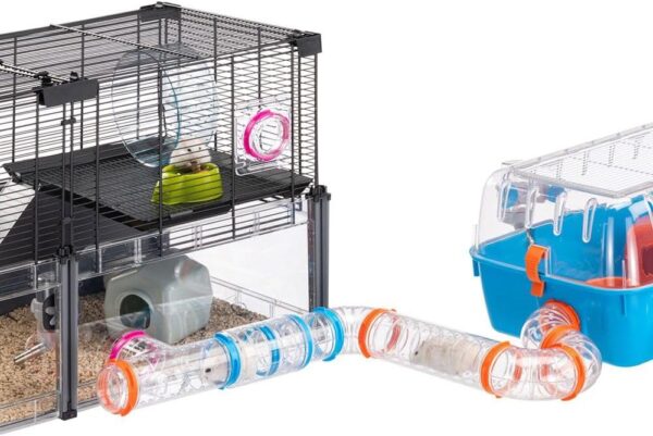 Ferplast Hamster Tube Set, Hamster Cage Accessory, Total 9 pieces, Transparent Hamster Tunnels with Ventilation Holes, Bends and Fittings Included, KIT TUBE CURVE Hamster Toys - Image 3