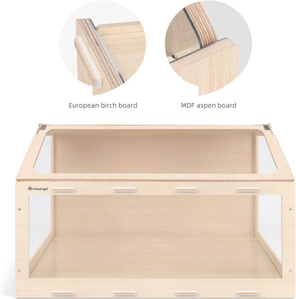 Niteangel Vista Hamster Cage W/Oblique Opening Cage Door - MDF Aspen Small Animal Cage for Syrian Dwarf Hamsters Degus Mice or Other Similar-Sized Pets (Small - 32.9 x 17.2 x 21.1 inches) - Image 6