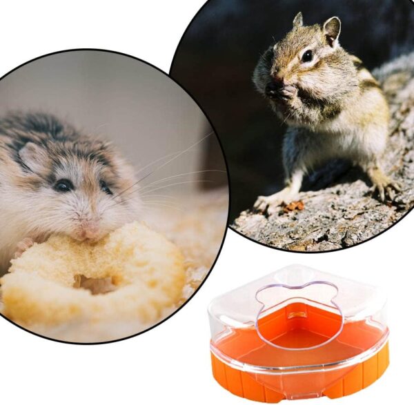 EXINBEICHUAN Hamster Sand Bath Cage Hamster for Syrian Hamster Gerbil Small Animal Bathtub with Sand Shovel for Gerbil Dwarf Hamster and Small Rodent（orange） - Image 6